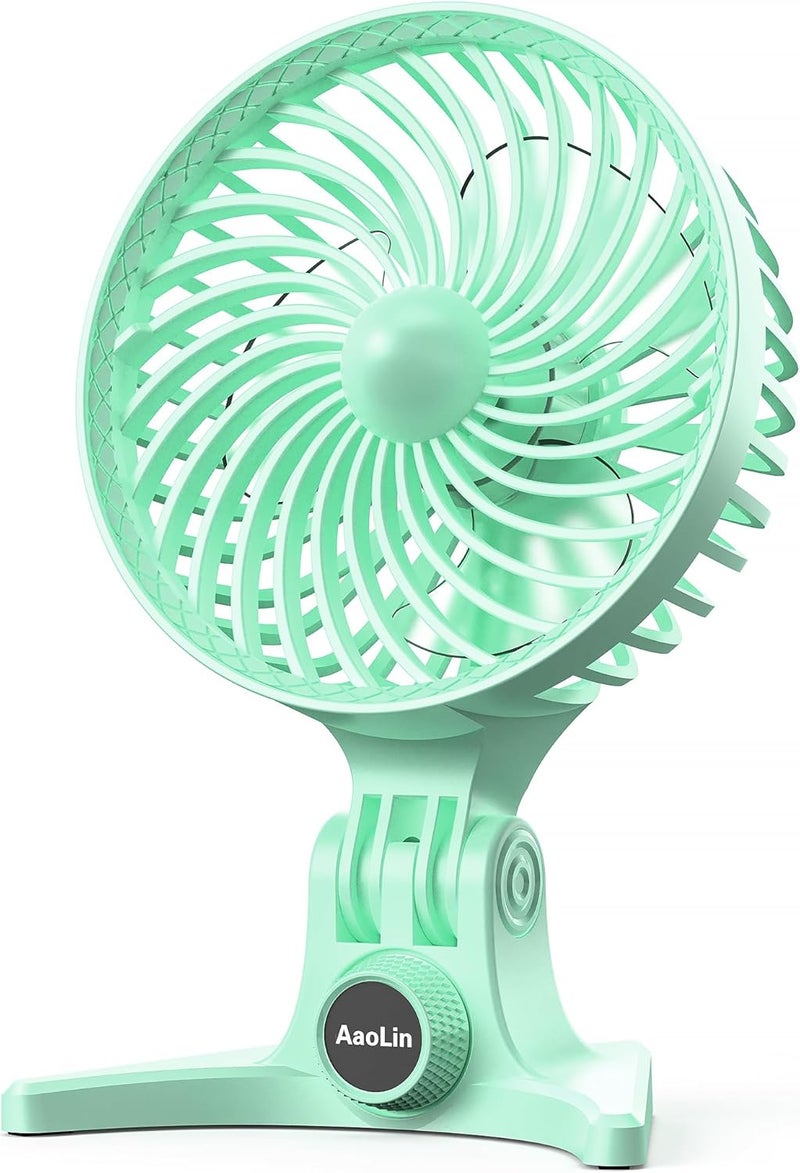 AaoLin USB Desk Fan, Small Fans with CVT Variable Speeds, Strong Cooling Airflow, Quiet Portable, Desktop Mini Personal Table Fan for Room, Home, Office, Bedroom, Green - Image 1